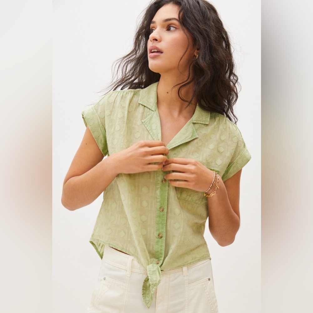 Pilcro The Cammie Surf Blouse - Green
